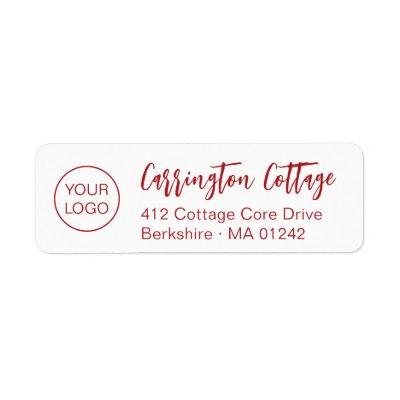 Custom Logo Modern Script Corporate Return Address Label