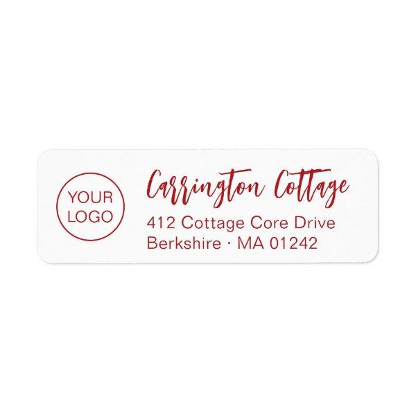 Custom Logo Modern Script Corporate Return Address Label