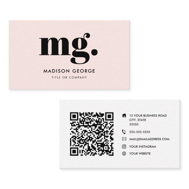 Custom logo monogram modern minimalist QR code