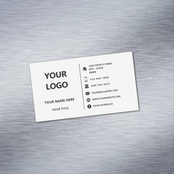 Custom Logo Name Adress Info  Magnet
