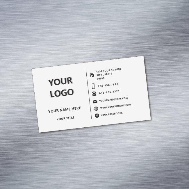 Custom Logo Name Adress Info Magnet