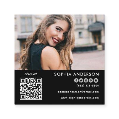 Custom logo photo QR code Modern social media Square
