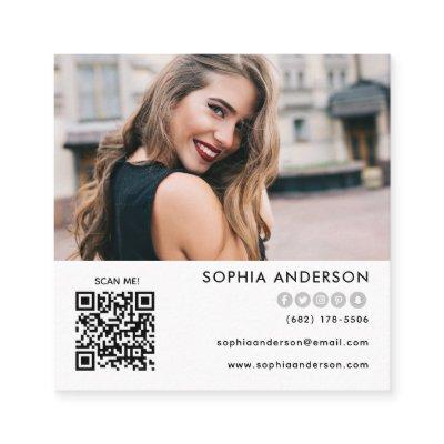 Custom logo photo QR code Modern social media Square
