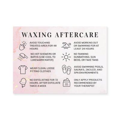 Custom Logo Pink Gold Waxing Aftercare Card