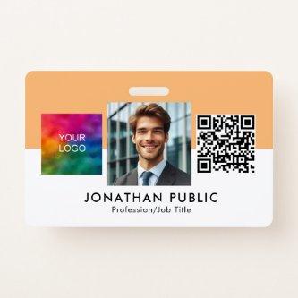 Custom Logo QR Code Employee Photo ID Card Badge