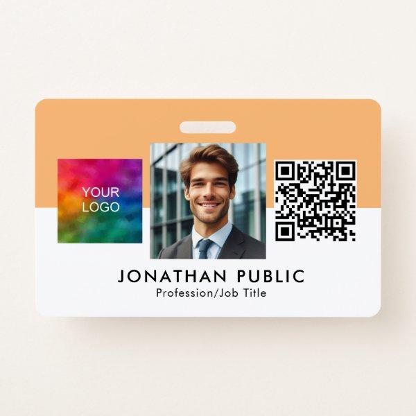 Custom Logo QR Code Employee Photo ID Card Badge