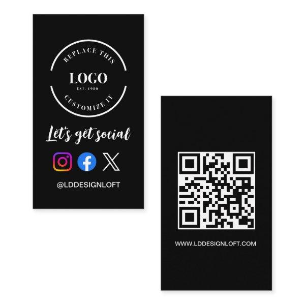 Custom logo QR code Let's Get Social Media website