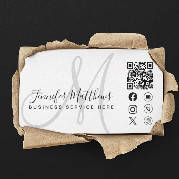 Custom Logo QR Code Social Media Icons Modern