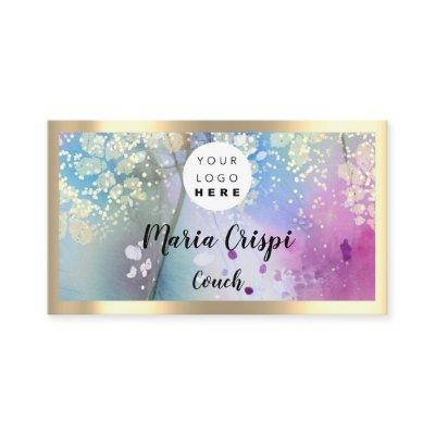 Custom Logo QRCode Social Gold Pastel Watercolor