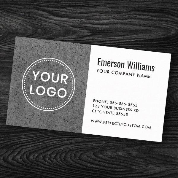 Custom logo rough dark gray concrete