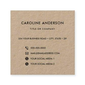 Custom logo rustic Kraft social media icons square Square