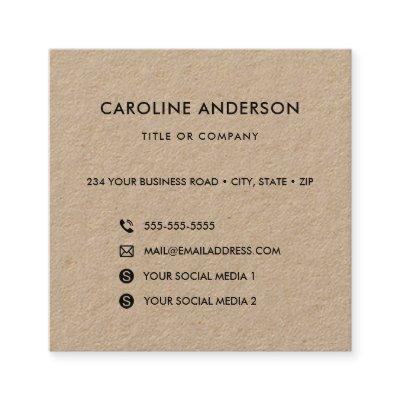 Custom logo rustic Kraft social media icons square Square