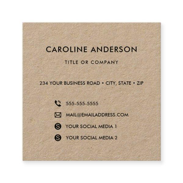 Custom logo rustic Kraft social media icons square Square