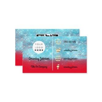 Custom Logo Social Gold QR Code Blue  Red