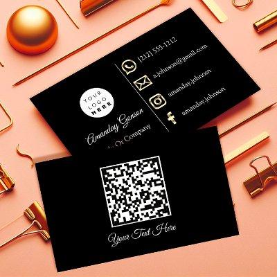 Custom Logo Social Media Gold QR Code Black White