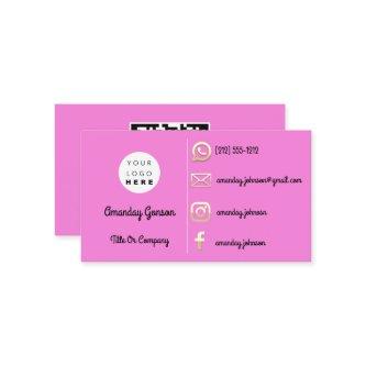 Custom Logo Social Media Gold QR Code Pinky