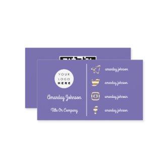 Custom Logo Social Media Gold QR Code Purple