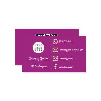 Custom Logo Social Media Gold QR Code Purple