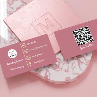 Custom Logo Social Media Gold QR Code Rose