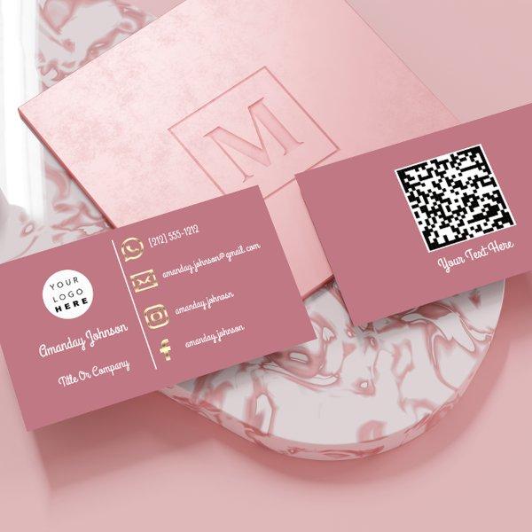 Custom Logo Social Media Gold QR Code Rose