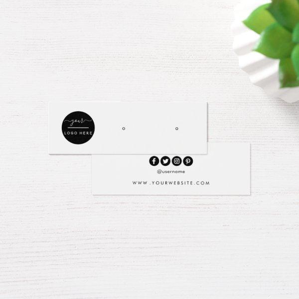 Custom logo social media stud earring display card