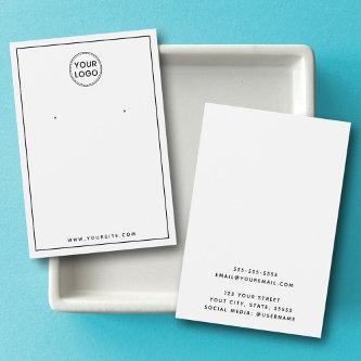 Custom logo thin black border earring display card