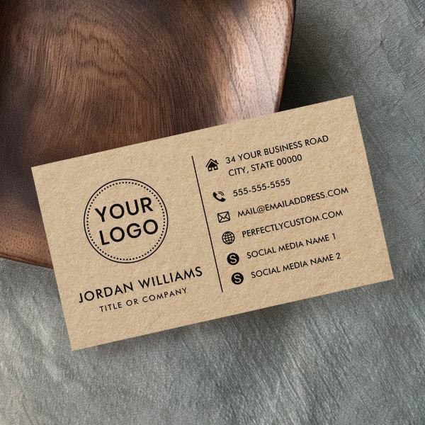 Custom logo website social media Kraft paper