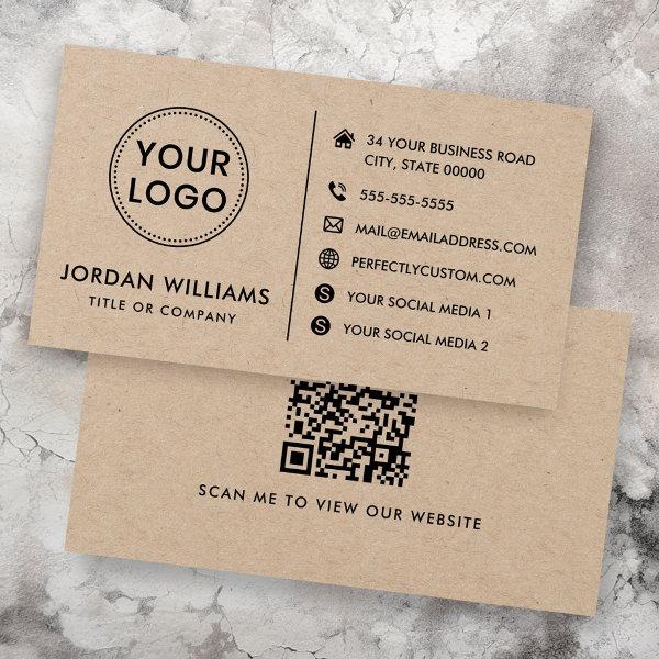 Custom logo website social media modern QR code