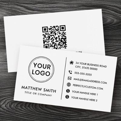 Custom logo website social media modern QR code