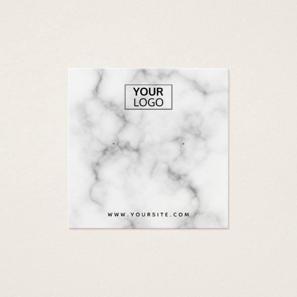 Custom logo white marble earring display card
