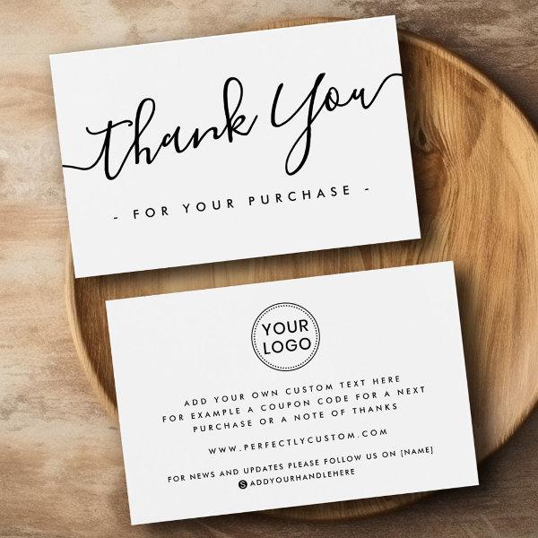 Custom logo white or any color thank you insert