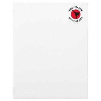Custom martial arts karate kick silhouette letterhead