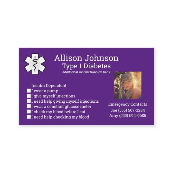Custom Medical Alert Card Emergency Contacts