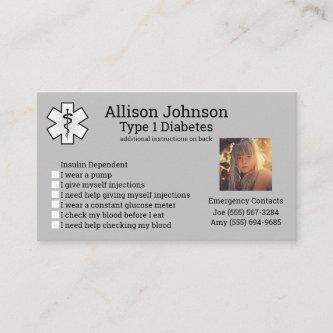 Custom Medical Alert Card Emergency Contacts