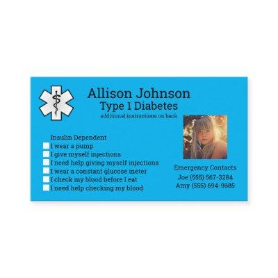 Custom Medical Alert Card Emergency Contacts