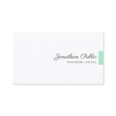 Custom Mint Green White Modern Handwritten Script