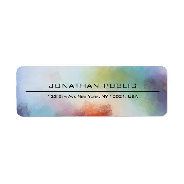 Custom Modern Colorful Abstract Art Elegant Label