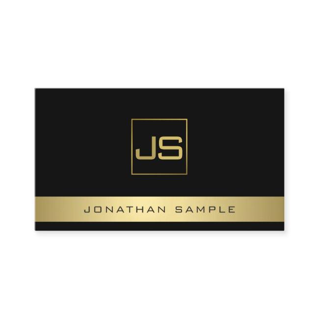 Custom Modern Elegant Monogram Black And Gold