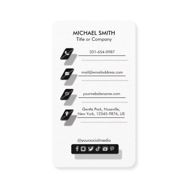 Custom Modern Minimal Logo Social Media Icons Chic