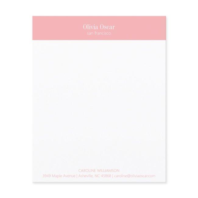 Custom Modern Pink White Business Stationery