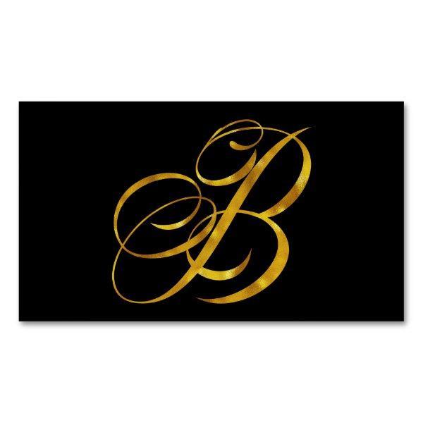 Custom Monogram B Faux Gold Foil Monograms Initial Magnetic