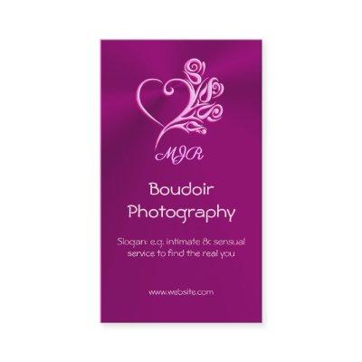 Custom monogram, Mauve Stylized Heart and Roses