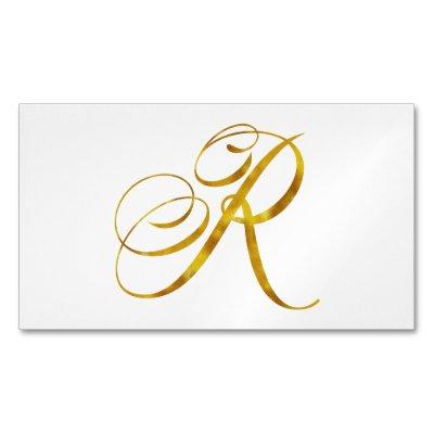 Custom Monogram R Faux Gold Foil Monograms Initial Magnetic