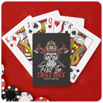 Custom NAME Firefighter First In Last Out Fireman  Playing Cards