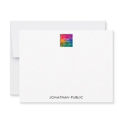 Custom Name Logo Here Trendy Modern Simple Note Card