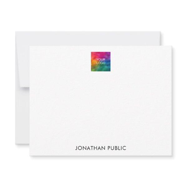 Custom Name Logo Here Trendy Modern Simple Note Card