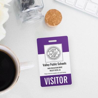 Custom Name & Logo School Campus Visitor Pass ID Badge