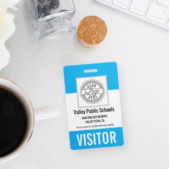 Custom Name & Logo School Campus Visitor Pass ID Badge