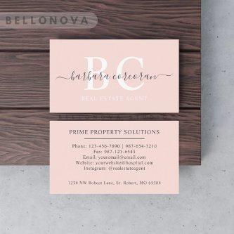 Custom Name Pale Pastel Pink White Black Monogram