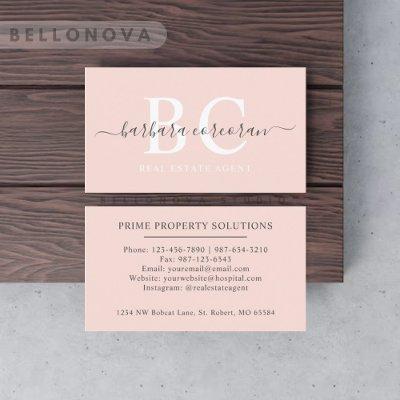 Custom Name Pale Pastel Pink White Black Monogram